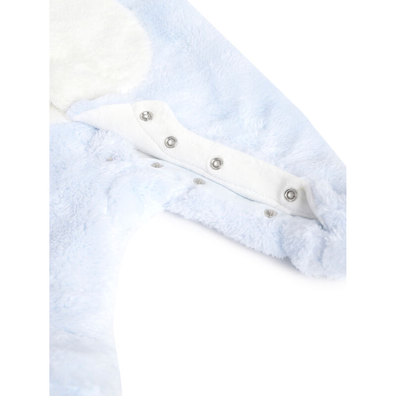 Boys Light Blue Solid Front Opening Babysuit image number 2